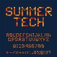 Summer Tech Pixel Font Set vector