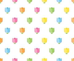 Colorful tulip seamless pattern for background vector