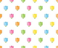 Colorful tulip seamless pattern for background vector