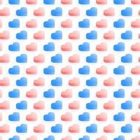 Seamless isometric heart pattern vector