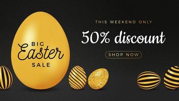 Easter egg horizontal banner vector