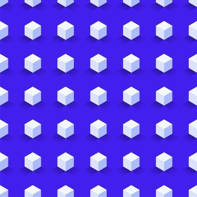 Hexagon seamless abstract cube vector pattern