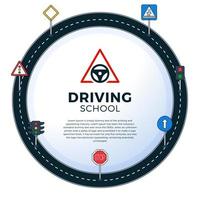 Road Sign Drive School Flyer Banner Posters vector