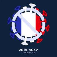 France flag Sign caution coronavirus cell vector