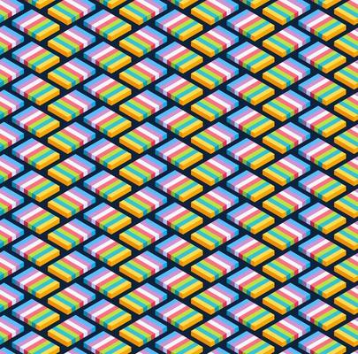 Block isometric seamless pattern design