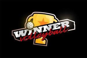 Winner volleyball vector logo