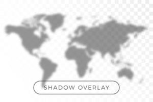 World map shadow realistic grey decorative background vector