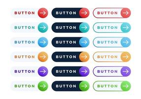 Colorful vector button set on white background
