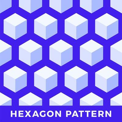 Hexagon seamless abstract cube vector pattern