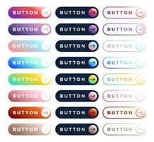 Colorful vector button set on white background