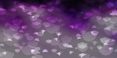 Light Purple vector texture with circles, stars.