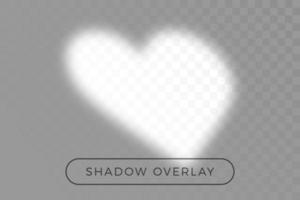 Shadow of heart overlay effects for mockup vector