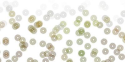 Light green, yellow vector doodle pattern with flowers.