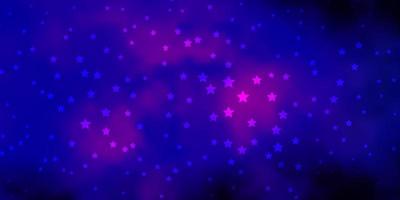 Dark Pink, Blue vector background with small and big stars.