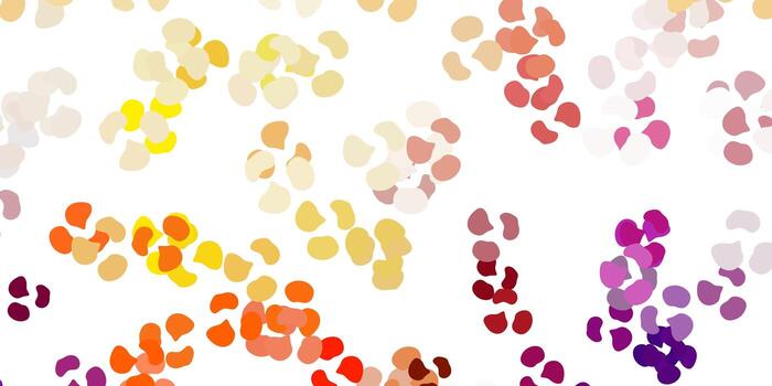 Light pink, yellow vector background with random forms.