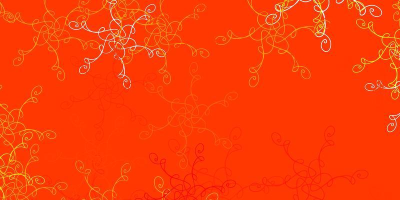 Light Red, Yellow vector pattern with curves.