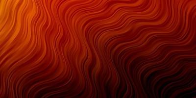 Dark Orange vector background with curved lines.