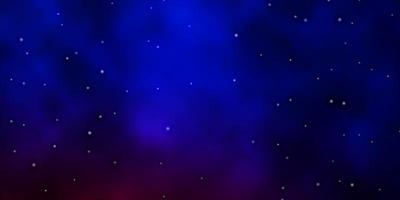 textura de vector azul oscuro, rojo con hermosas estrellas.