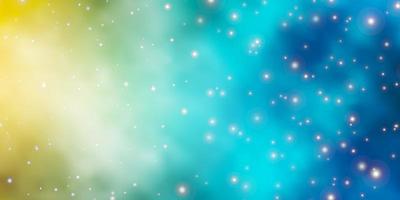 Light Blue, Yellow vector background with small and big stars.