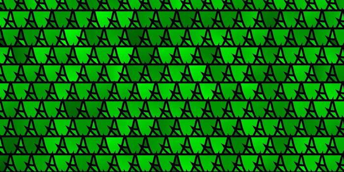 Telón de fondo de vector verde claro con líneas, triángulos.