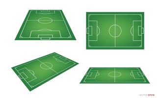 Soccer field or football field perspective set vector