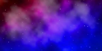 Dark Blue, Red vector texture with beautiful stars.