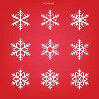 conjunto de iconos de copo de nieve. signo de copo de nieve y símbolo de plantilla de Navidad. estrella abstracta. vector. vector