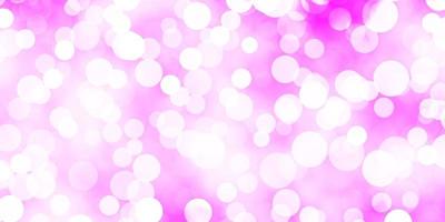 Light Purple vector background with bubbles.