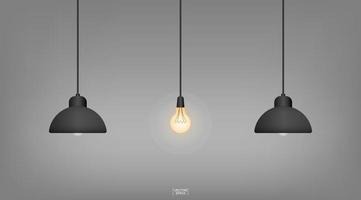 Light bulb or lamp with dark background. Vector. vector