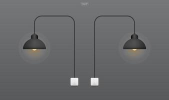 Light bulb or lamp with dark background. Vector. vector