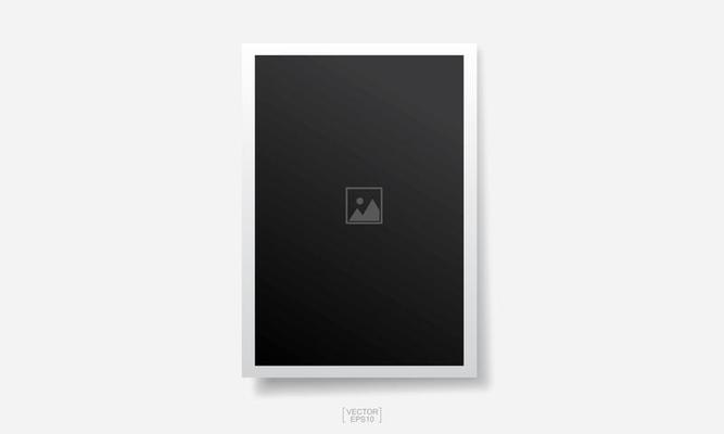 Empty photo frame background on white. Vector.