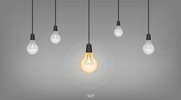 Light bulb or lamp with dark background. Vector. vector