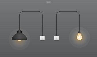 Light bulb or lamp with dark background. Vector. vector