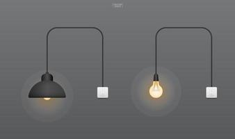 Light bulb or lamp with dark background. Vector. vector