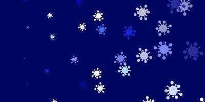 patrón de vector azul claro con elementos de coronavirus