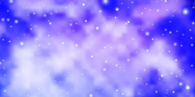 Fondo de vector púrpura claro con estrellas de colores.