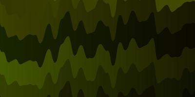 Dark Green vector background with bent lines.