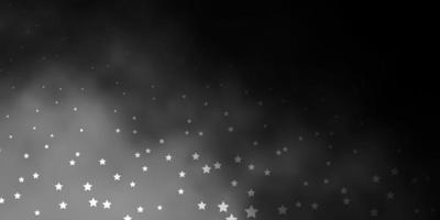 Dark Gray vector background with small and big stars.