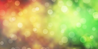 Light Green, Yellow vector background with circles.