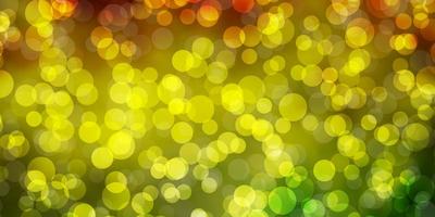 Light Green, Yellow vector background with circles.