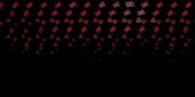 Dark Pink, Red vector pattern with magic elements.