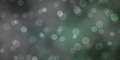 Dark Green vector texture with circles.