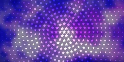 Light Purple vector background with colorful stars.
