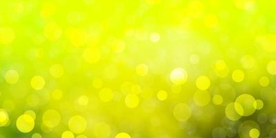 Light Green, Yellow vector background with circles.