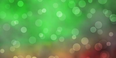 Light Green, Red vector pattern with circles.