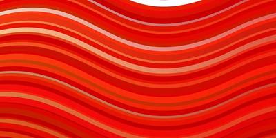 Light Red, Yellow vector background with bent lines.