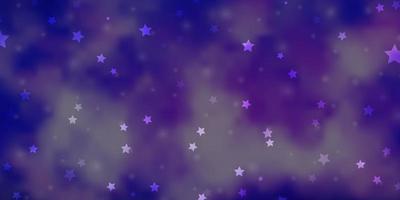 Light Purple vector background with colorful stars.