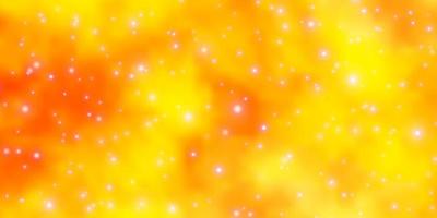 Light Orange vector template with neon stars.