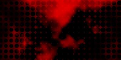 Dark Red vector texture with circles.