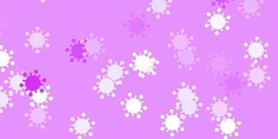 Light purple vector pattern with coronavirus elements.